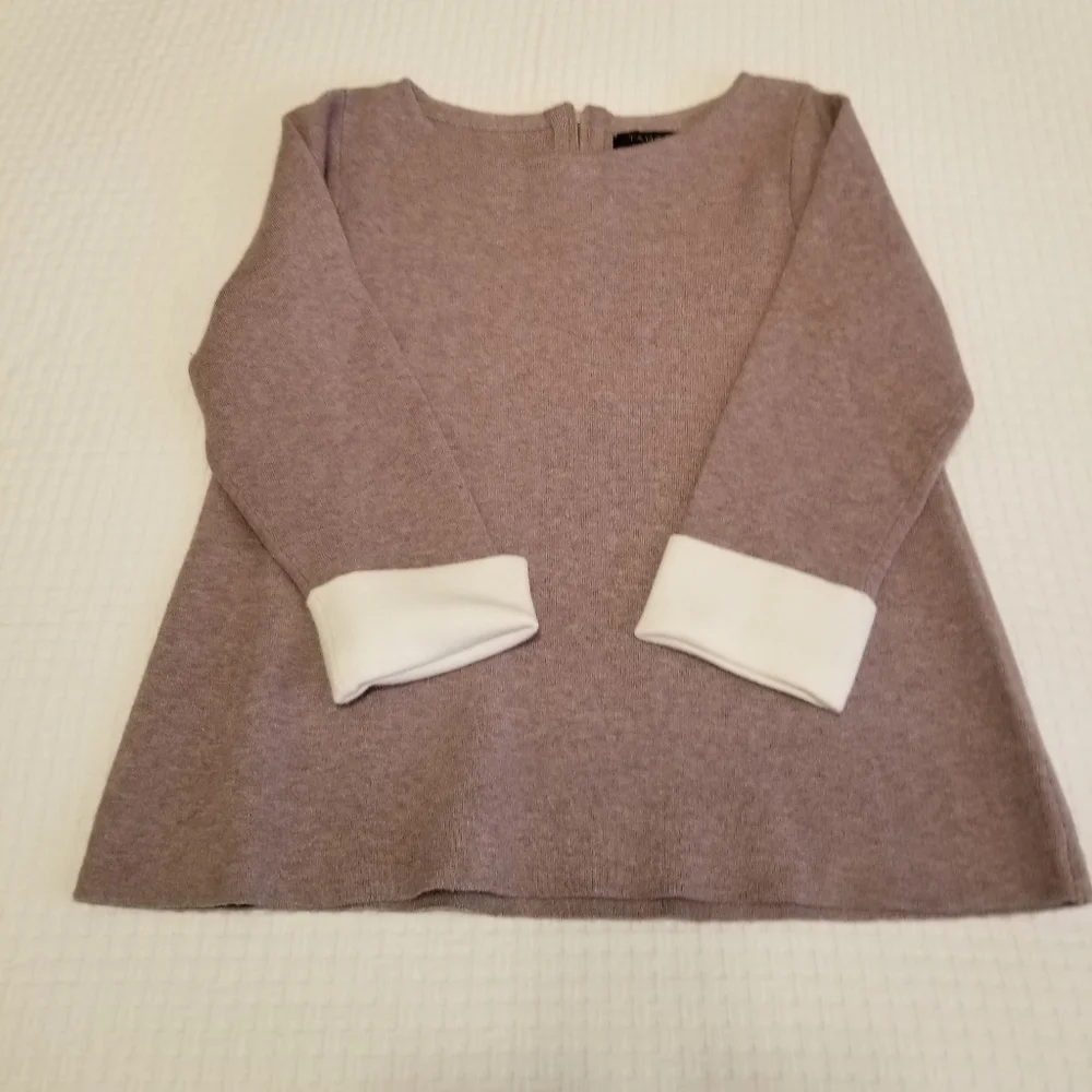 Tahari Soft Purple Cuffed Sleeve Sweater